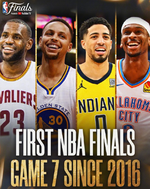 NBA总决赛G6已经落下了帷幕，步行者主场击败雷霆，将比赛拖入抢七大战！上一次N