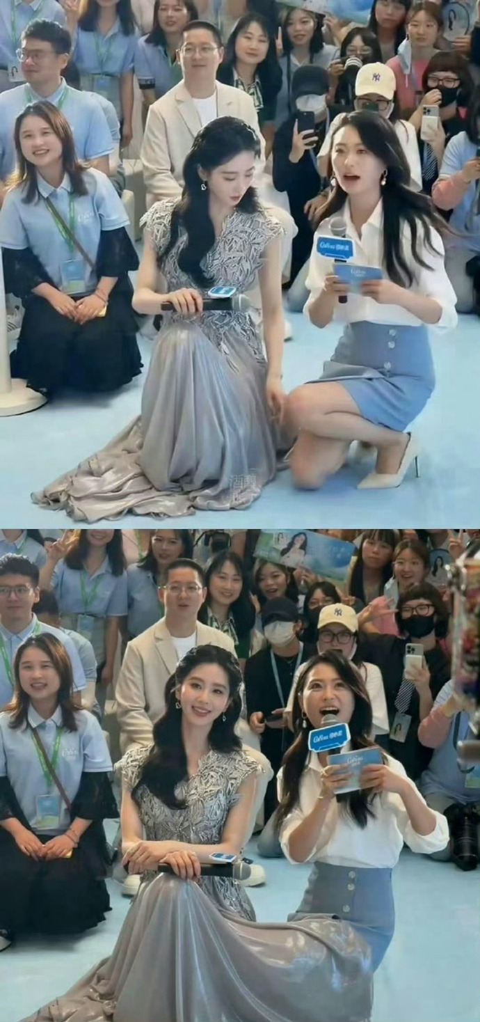 刘诗诗果然是人美心善，居然用裙摆保护身边的女主持人 ​​​