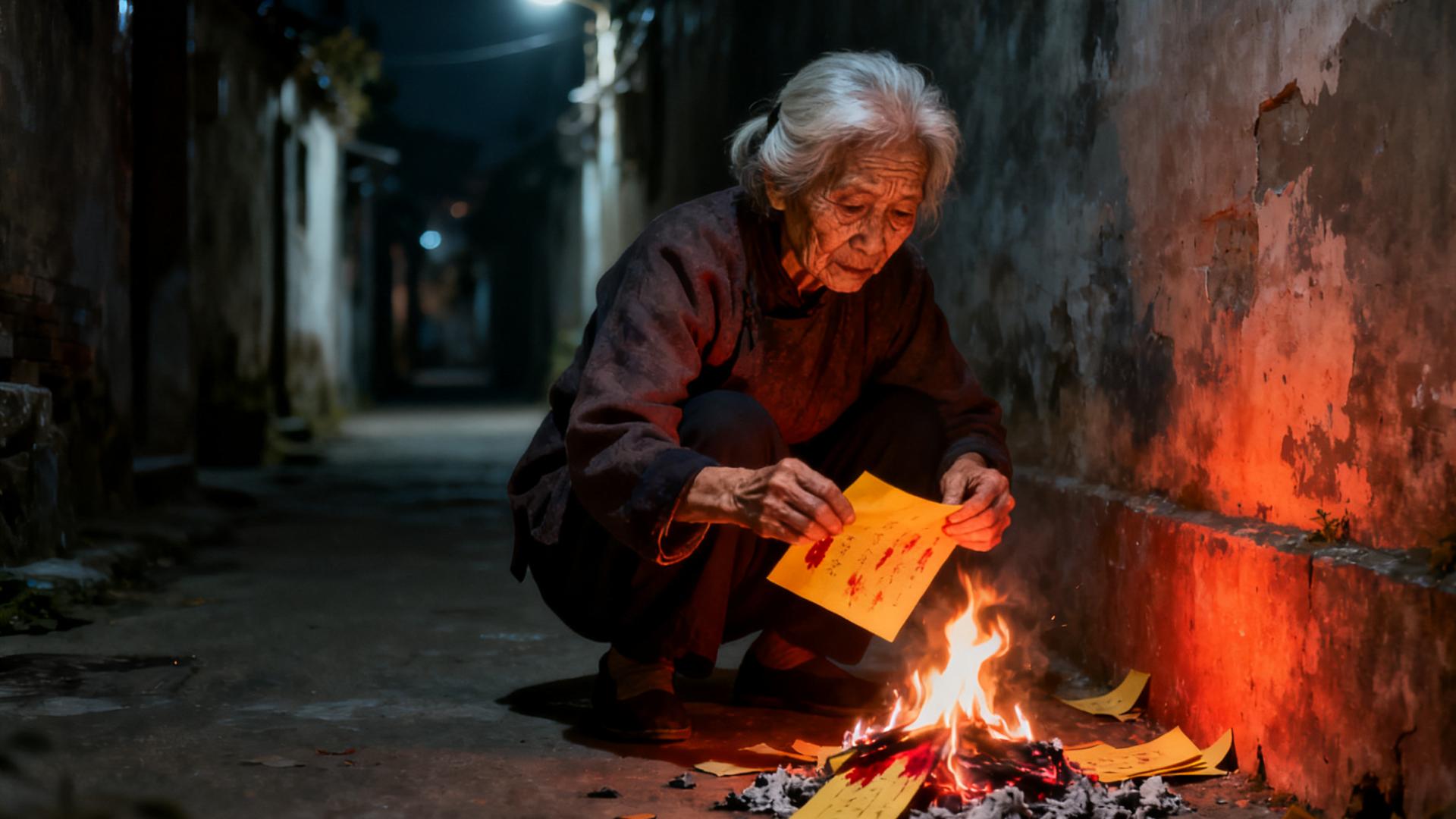 巷尾夜纸烬