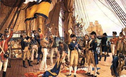 1805年10月21日下午4时30分，炮声终于停了下来，但弥漫的硝烟、浓厚的火药