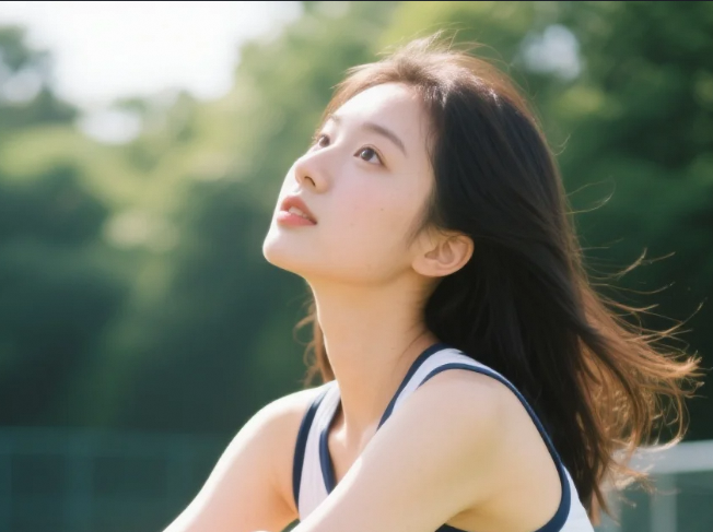 阳光与发丝共舞｜绿茵少女氛围感拉满