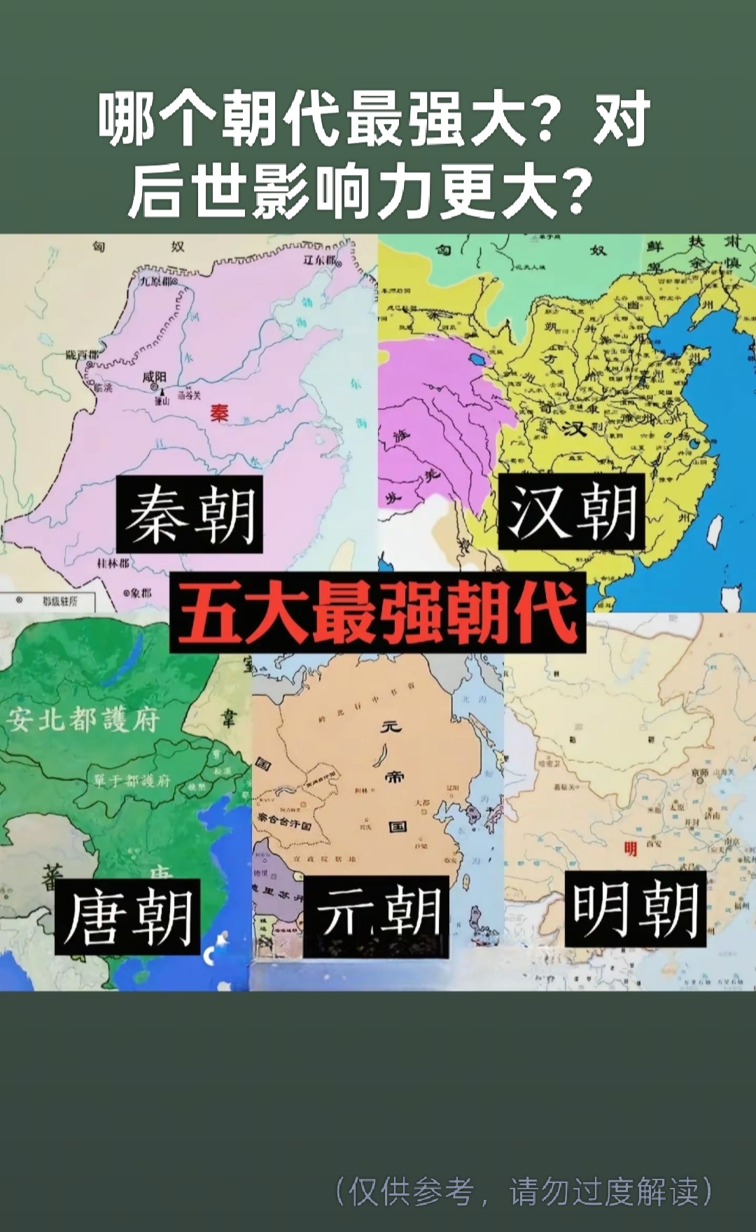 哪个朝代最强大？对后世影响最大？