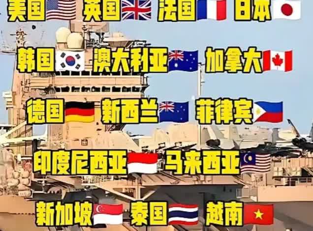 来看吧，19国联合军演，除了美国传统盟友。剩下认怂的国家，东南亚有几个？

