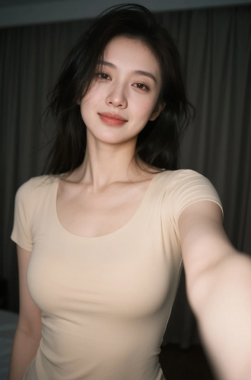 身材曲线在昏光中若隐若现，是克制又撩人的美