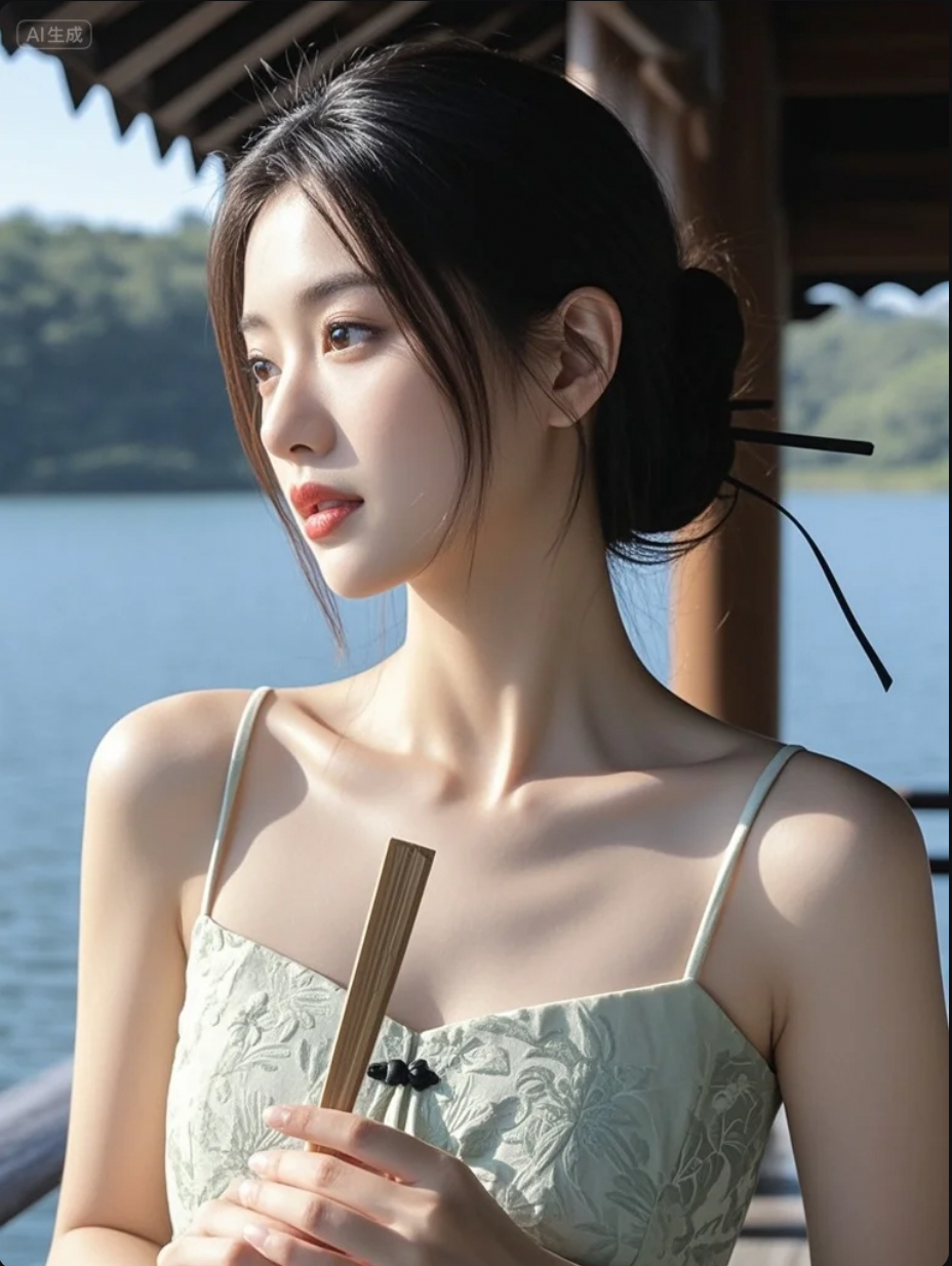 她不笑，却让人心头一颤