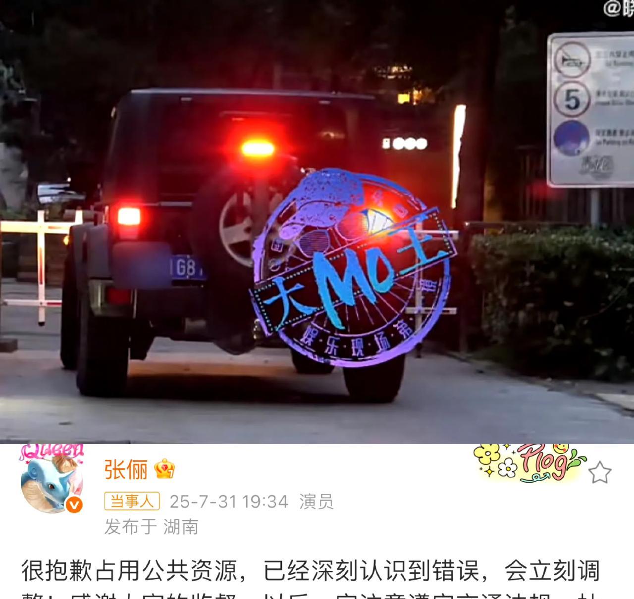 张俪因为遮挡车牌道歉，话说张俪各方面都可以，为啥一直不火呢，曲线这块不输一线女星