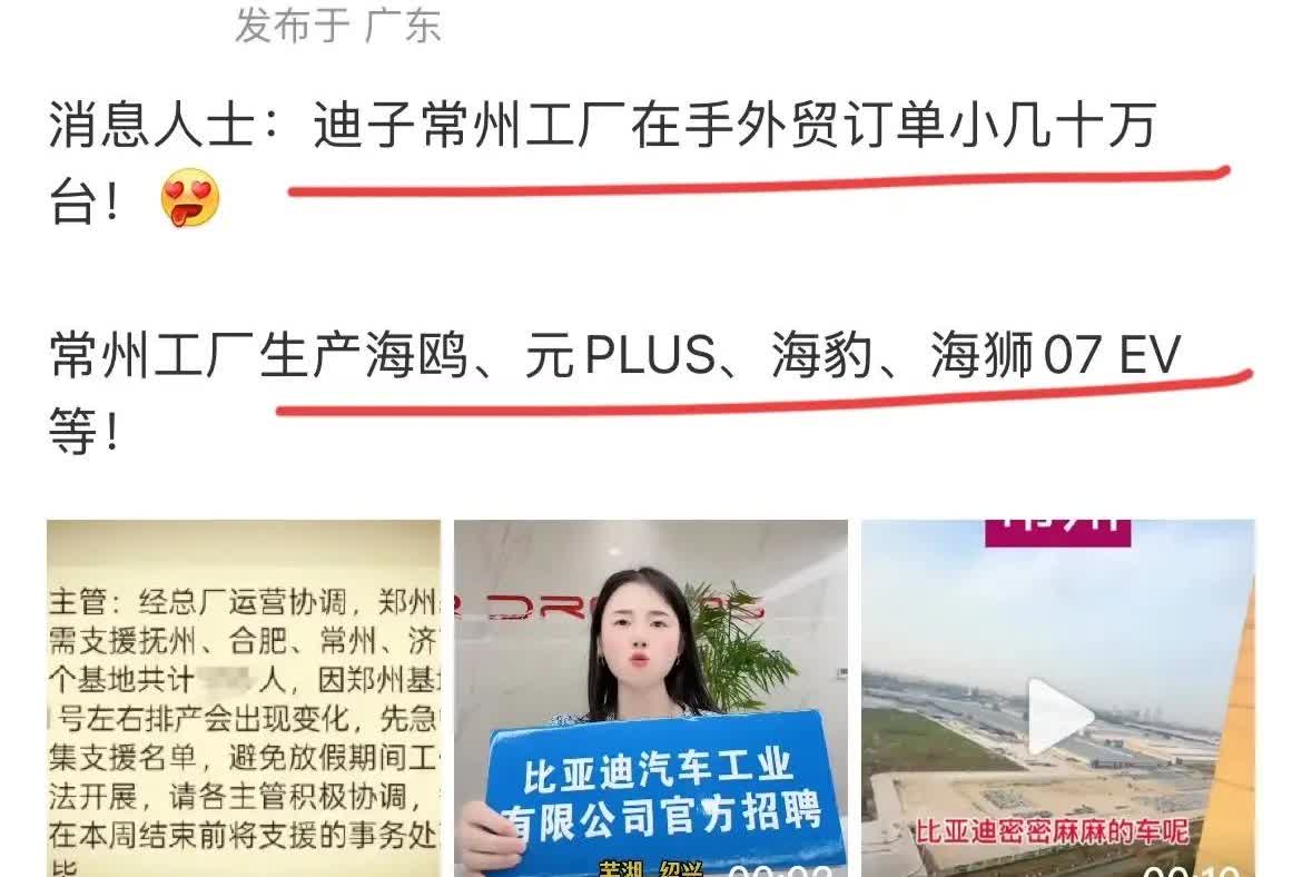 爆了爆了，比亚迪海外订单也爆了，据可靠消息，迪子目前手里有小几十万的外贸订单。
