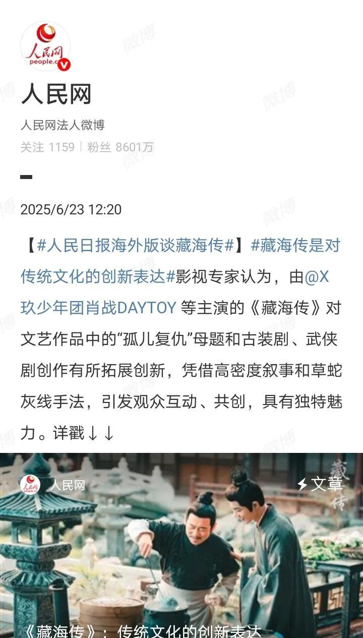 人民日报海外版发了藏海传，
中国社科院中国历史研究院历史文化传播中心主任张永棣评