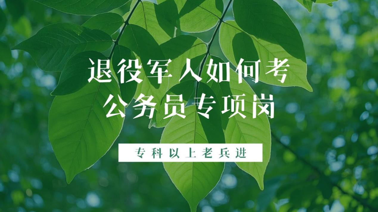 退役军人专科以上可报公务员专项岗位！