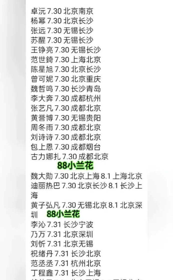 速看！7.30-8.5超多明星行程曝光
7月30日，卓沅、杨幂等明星多地穿梭，魏