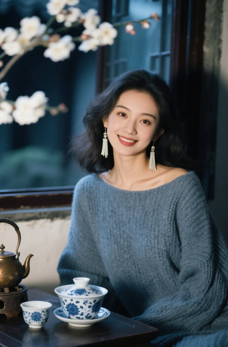她独坐炉前，把寂寞煮成了暖意