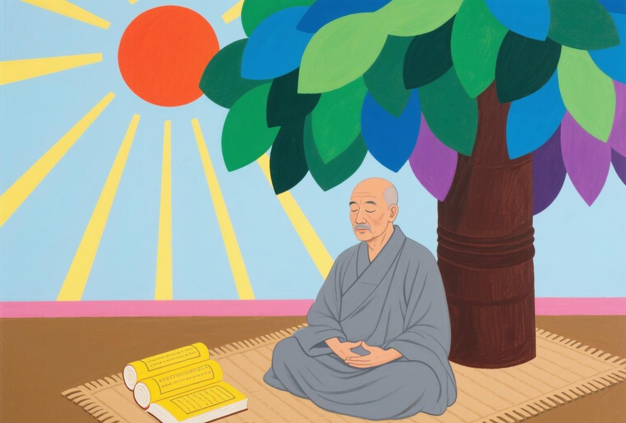 一个禅师，阅读《楞严经》，因为文辞义理过于宏大精深，始终不能悟其要义；
有一天读
