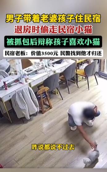 “太缺德了！”10月5日，河南洛阳，一男子带着老婆孩子住民宿，退房时“顺手牵羊”