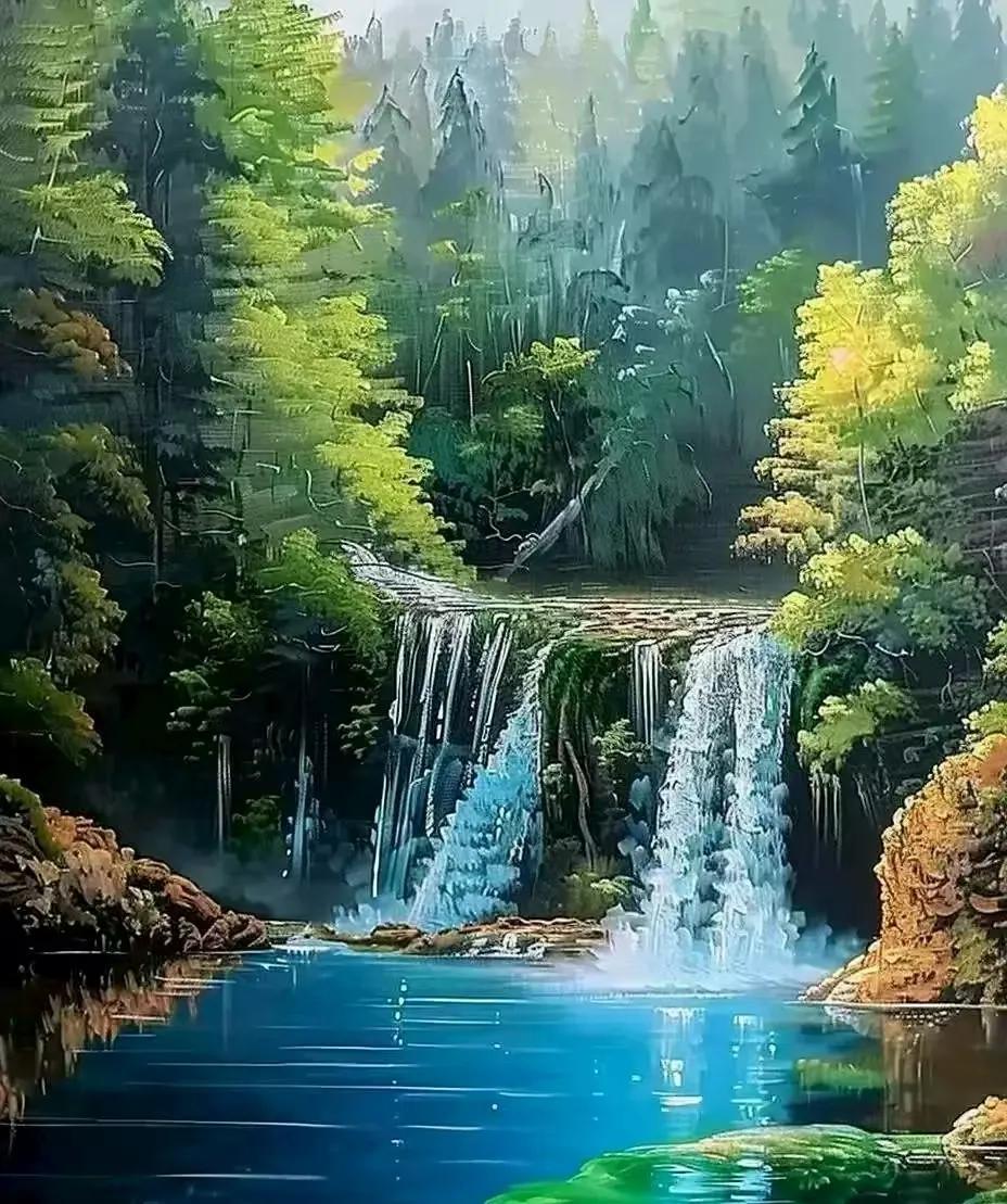 早安，你好！
一山烟雨，一枕梦，一池荷花，一浮萍。晨起，立于阳台，看烟雨漫卷，慢