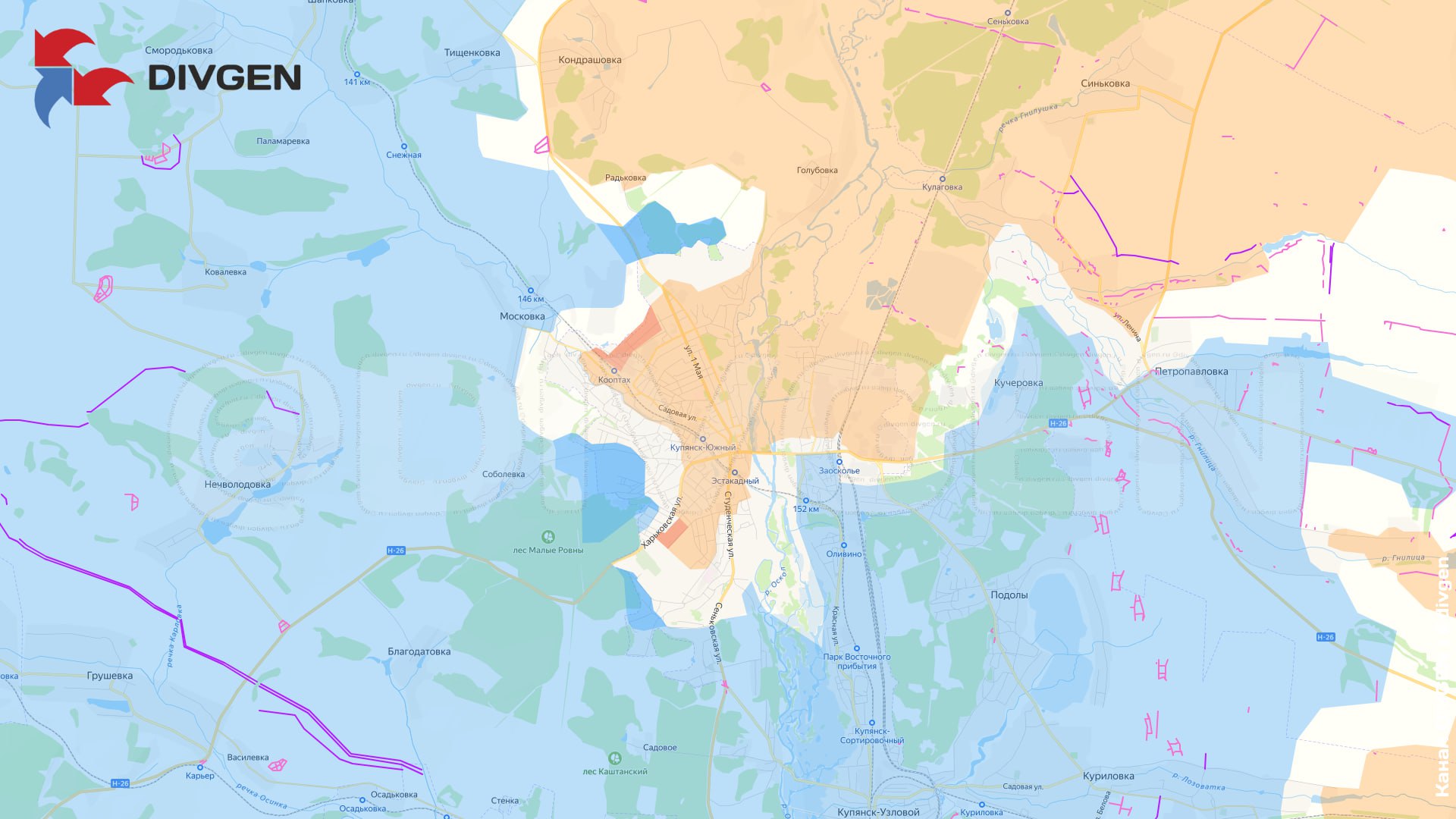哈尔科夫库皮扬斯克，俄军已重新夺回尤比列伊尼微区和尤比列伊纳亚大街的阵地。敌军已
