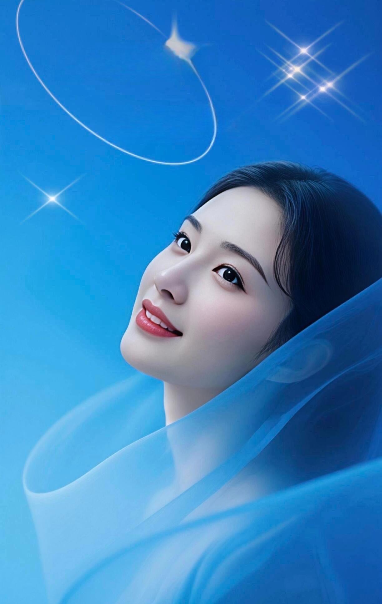 《蓝色的梦》
在蓝色的国度，
星辰是梦的种子，
撒落在无垠的天幕。
那一抹蓝，是