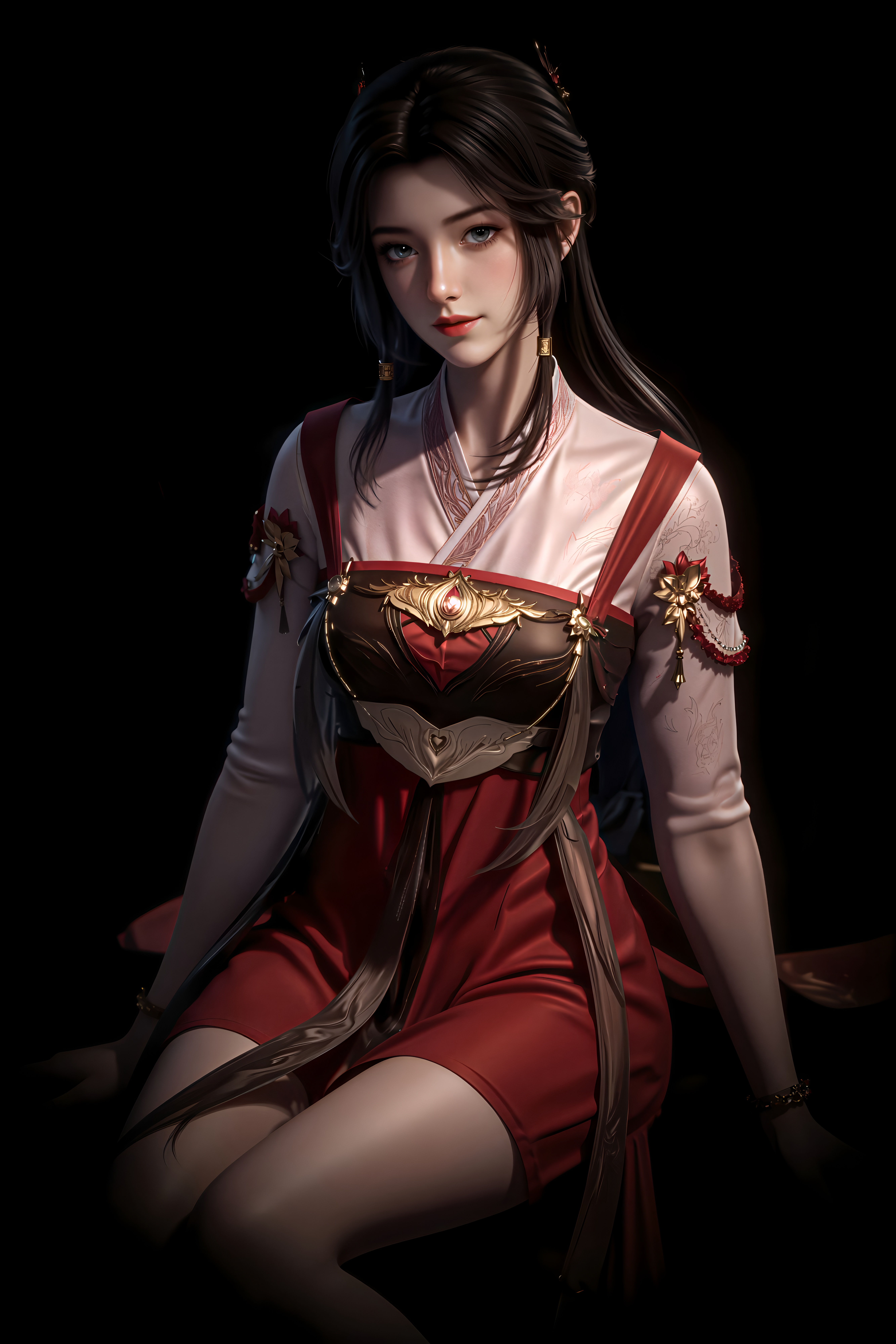 国漫牧神记-灵毓秀-AI图集绘画二次元高清壁纸：女扮男装初入大墟与主角秦牧相遇，