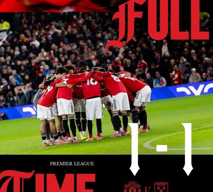 劫富济贫、难兄难弟
英超第14轮最后一场比赛战罢，曼联坐镇主场1-1被西汉姆联绝