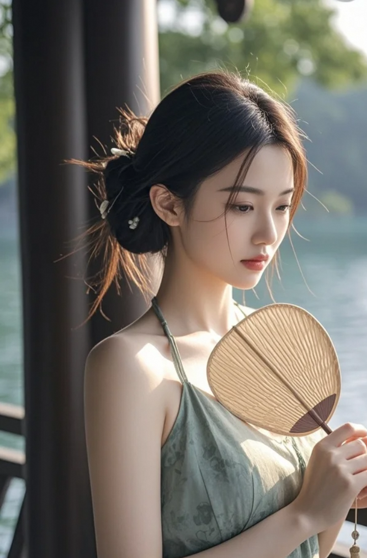 她的扇子一合，仿佛整个世界都静了