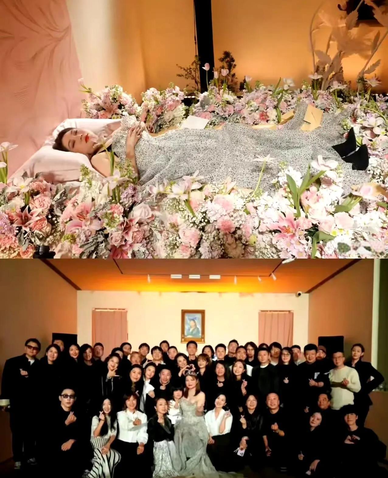 杨天真的葬礼来了那么多个亲朋好友，几十位朋友依次进屋与她郑重的告别，告别词、遗像