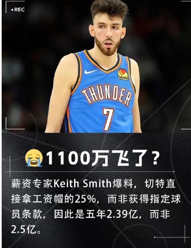 切特还是比杰伦威仁义些，放弃了可能的新秀激励条款，而杰伦威本赛季如果入选最佳阵容