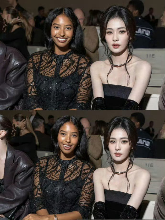 白鹿和科比大女儿同框看秀 两人各有各的美 ​​​