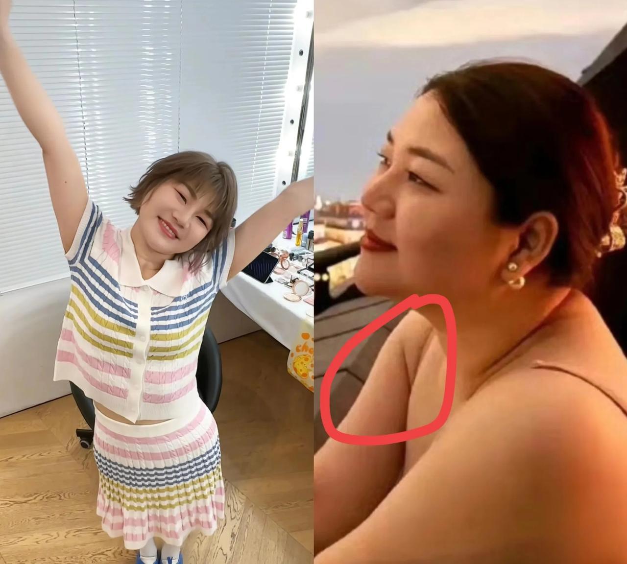 起猛了！
刷视频时我发现一个娇小可爱的美女，
居然是原来230斤的杨天真！
谁能