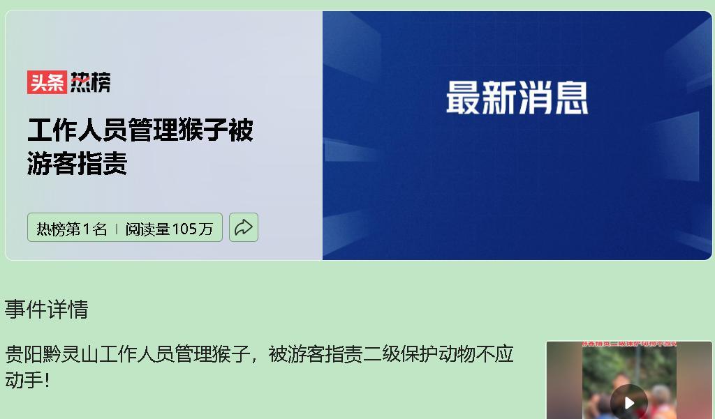 黔灵山公园，一群猕猴成了 “烫手山芋”。它们可是国家二级保护动物，可从 2020