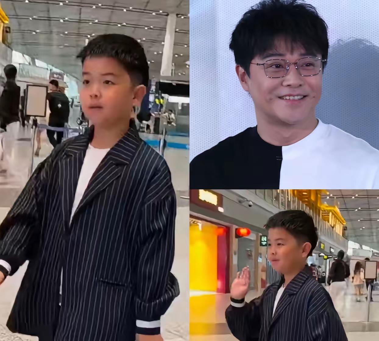 我爸眼光是真毒啊，
看见佟丽娅儿子，
他指着这孩子说：很早以前我就说这小男孩儿不