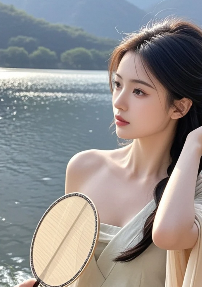 古风美人配上一把扇子，谁能不心动？