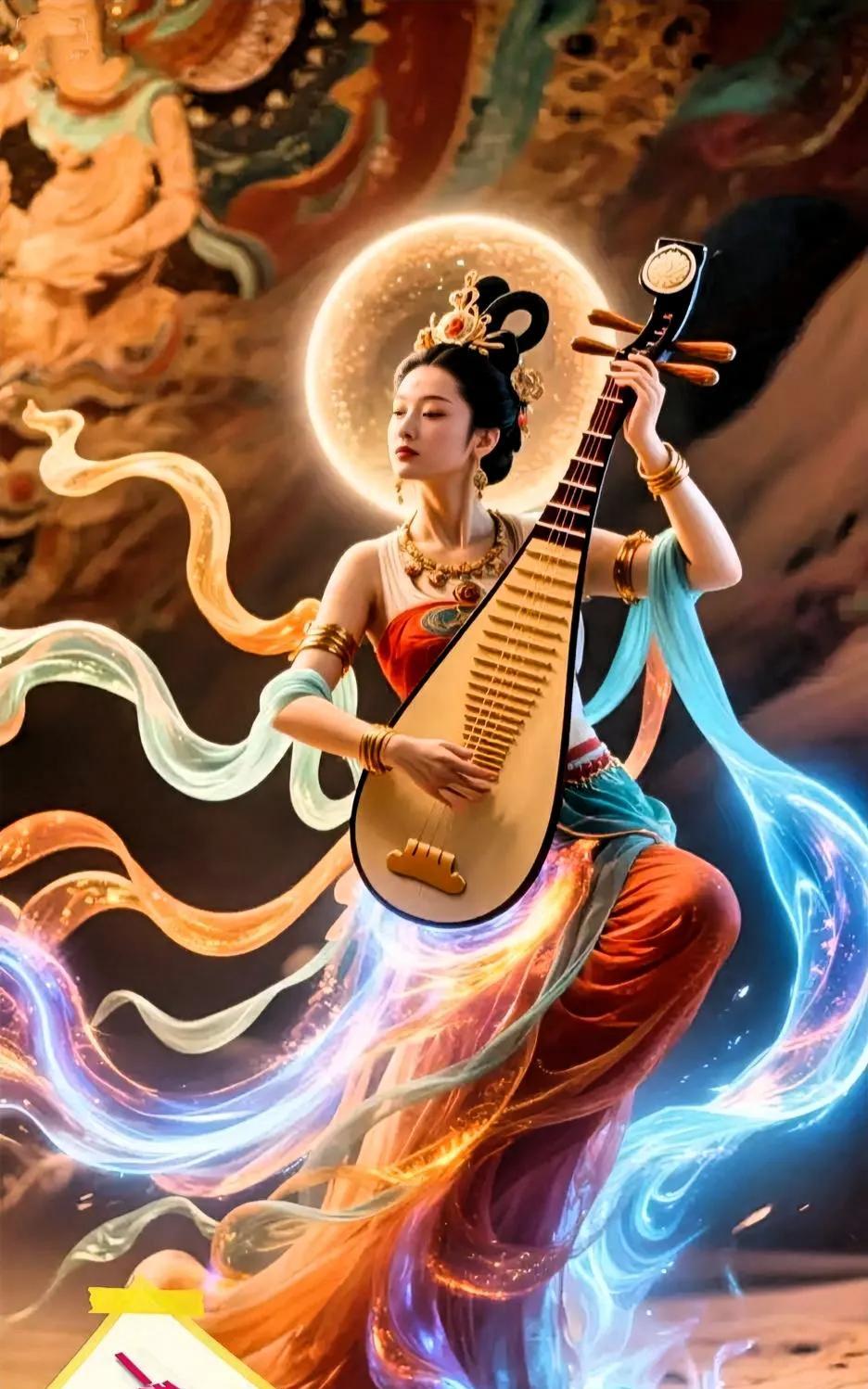 壁画飞天秀走廊，
丝绸古道尽娇娘。
琵琶一曲风情涌，
………………[啤酒][万柿