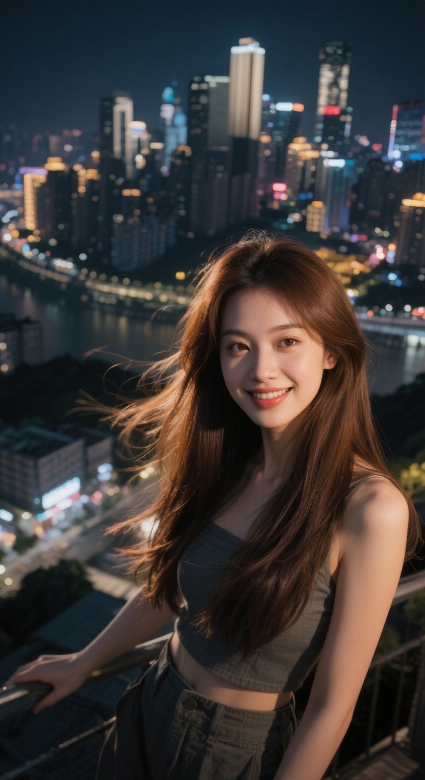 娇俏佳人微醺，晚风轻抚柔情