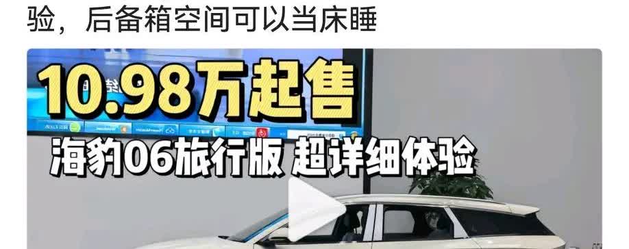 比亚迪又出手了，友商忍不住再次颤抖，10.98万起步的海豹06旅行者版本，
有