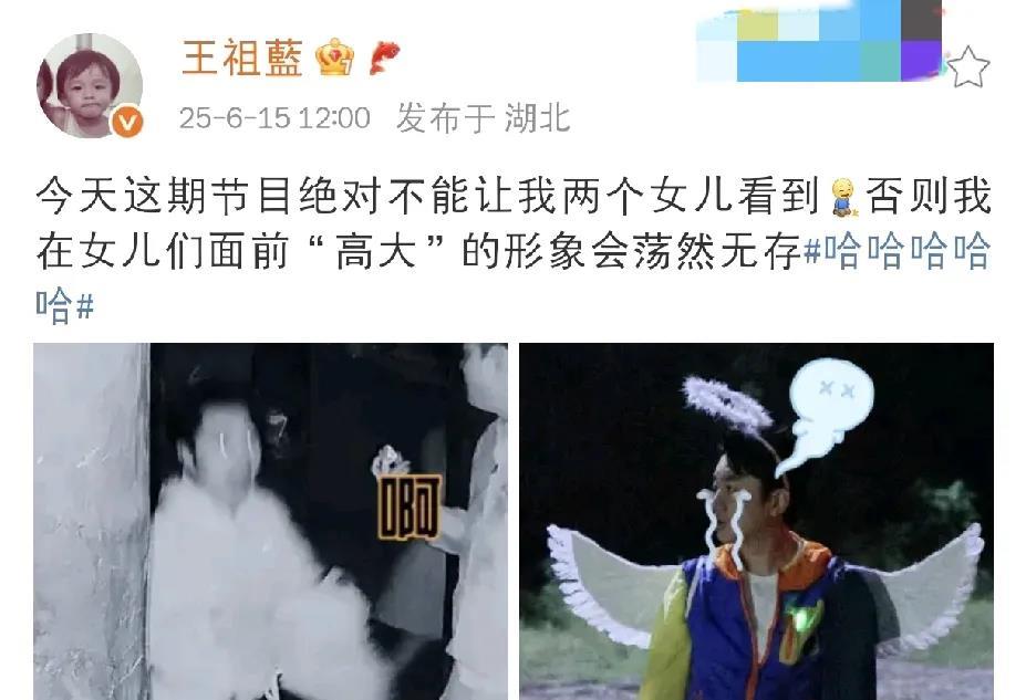 王祖蓝，羞愧发文！

6月15日下午，王祖蓝在社交平台羞愧发文，字里行间都透