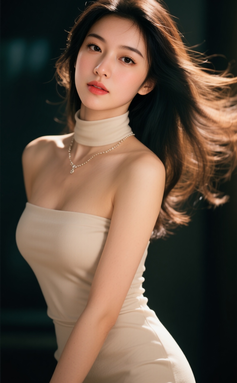 美少女长裙衬出玲珑曲线