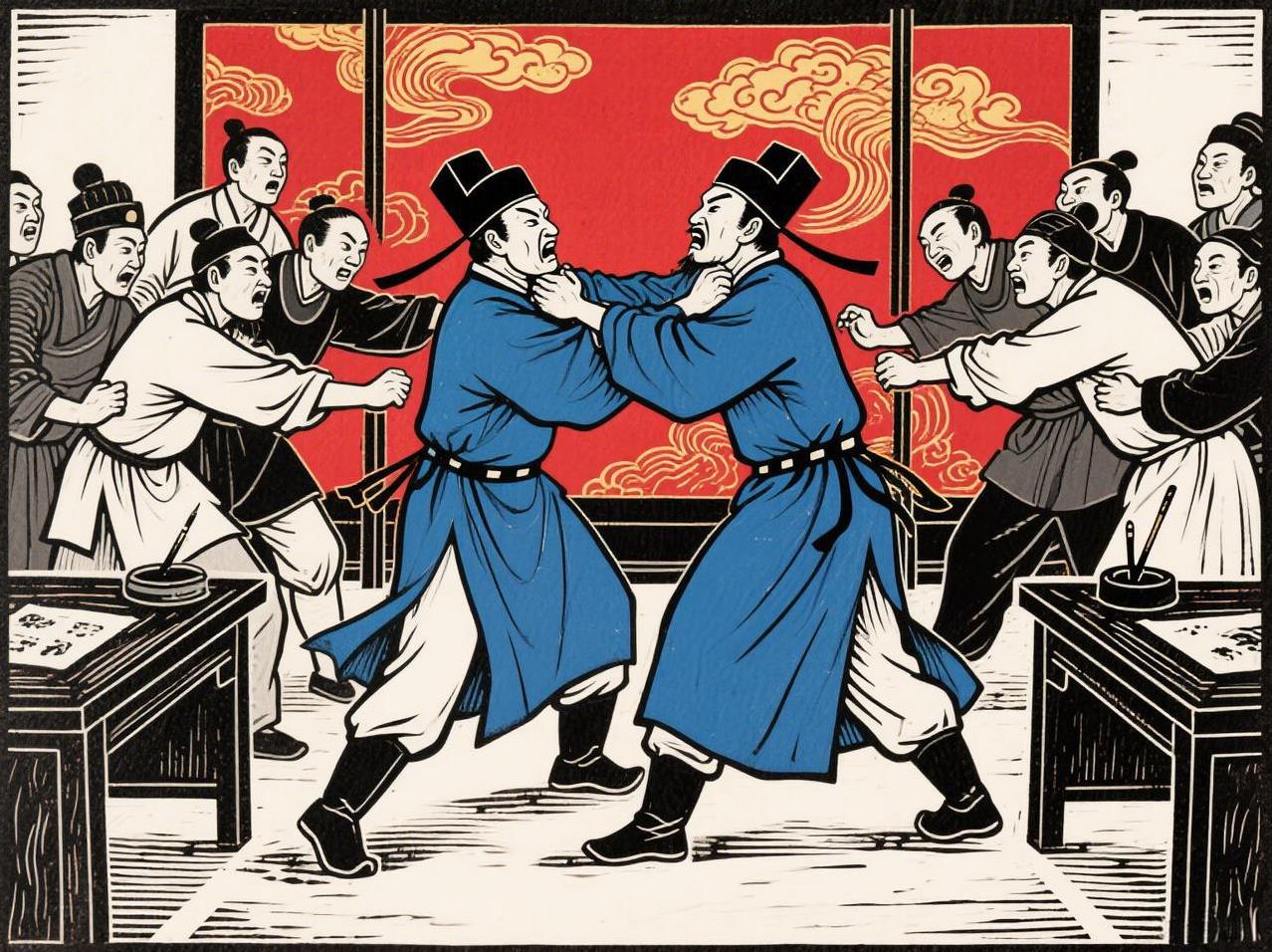 两个大臣，互相不能忍受，到了不共戴天的地步！
其中一个以“清君侧”的名义起兵，结