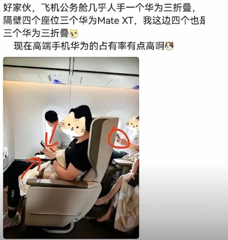 经常有人质疑华为高端手机MateXT，说没看到人用过，销量虚假。

其实，这说明