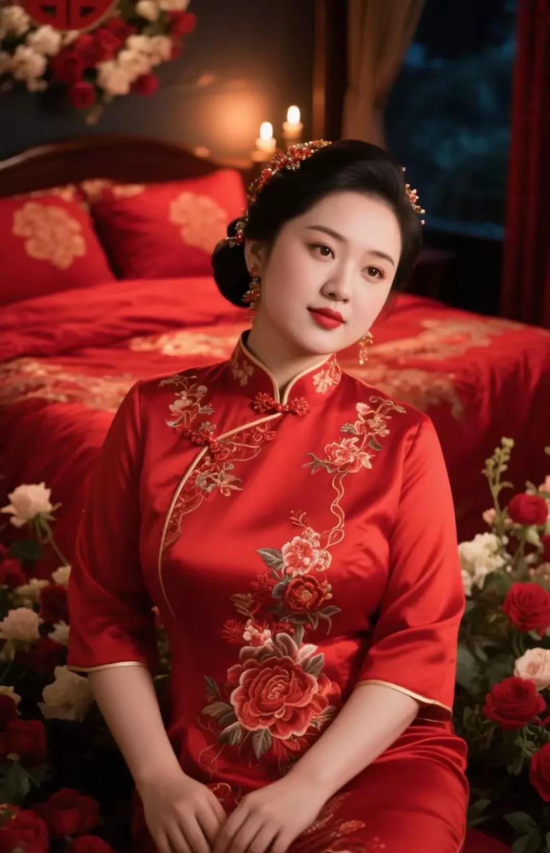 丰腴富态情丝娇，
娶回家中爱如潮。
两小无猜真心伴，
……请友续句
【百年好合度
