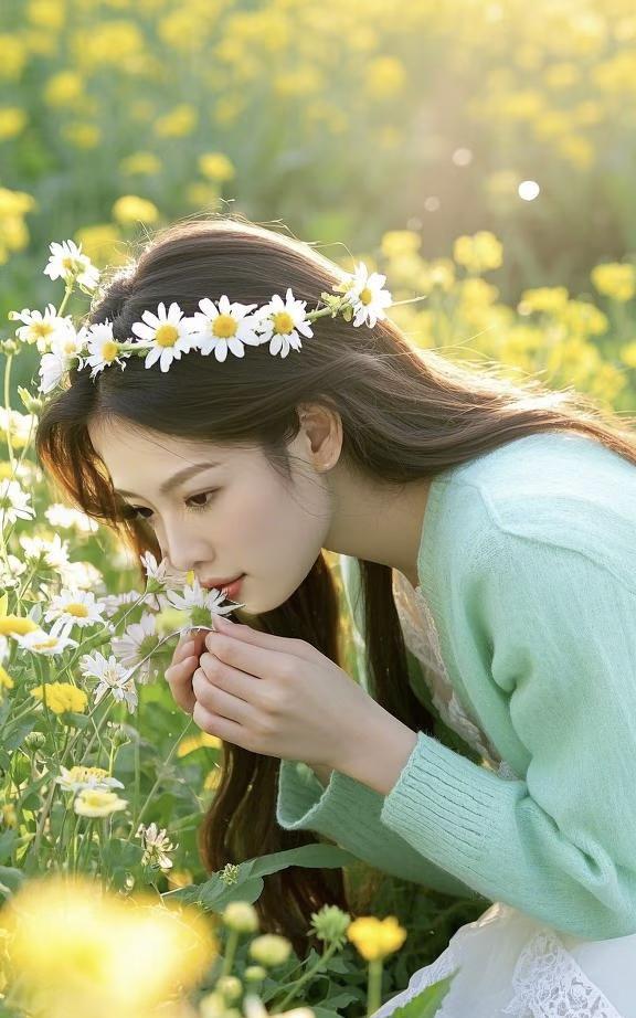 《花开》
春雨漂洒鲜花开，
美女赏花心事来。
男友何时把门迈，
…………？
抛砖