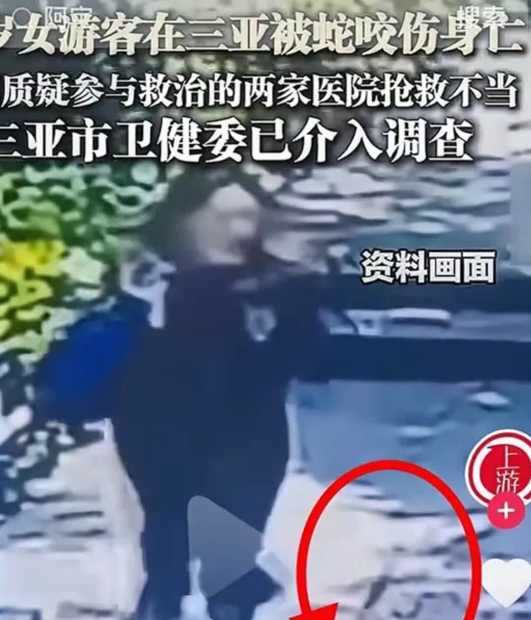 想问问，这就是27岁的女游客在三亚，被蛇咬的监控视频资料吗？
画面不是太清晰，