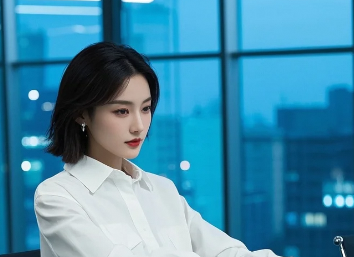 窗外是城市剪影，窗内是她的侧颜杀。