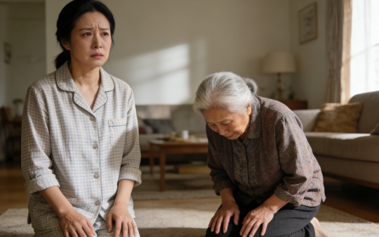 我稍皱眉头婆婆就立刻下跪磕头，让我心里很不舒服，我听了闺蜜建议吃饭时故意把碗摔碎在地，婆婆果然不磕了