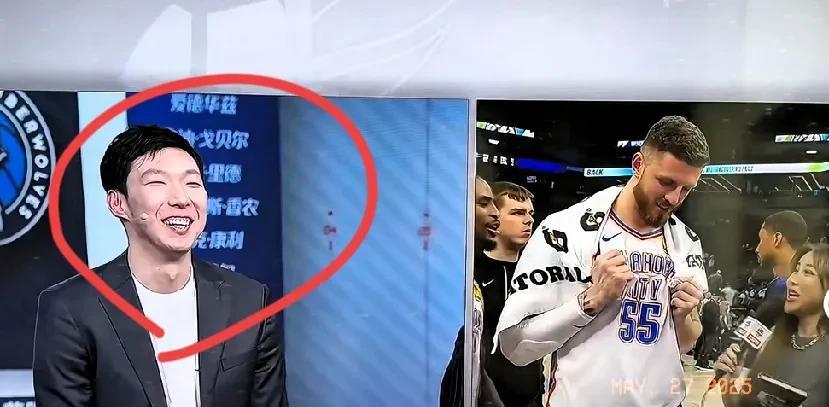 周琦心态真好，还能笑出来呢！解说nba西部决赛，回忆和前队友哈滕一起吃美食，曾经