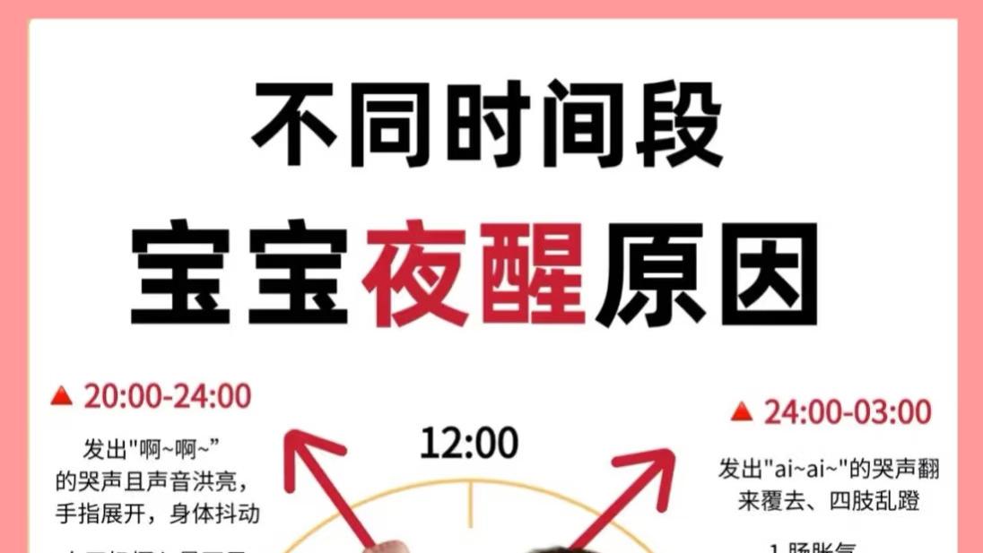 宝宝不同时间段夜醒原因，宝爸宝妈记得收藏