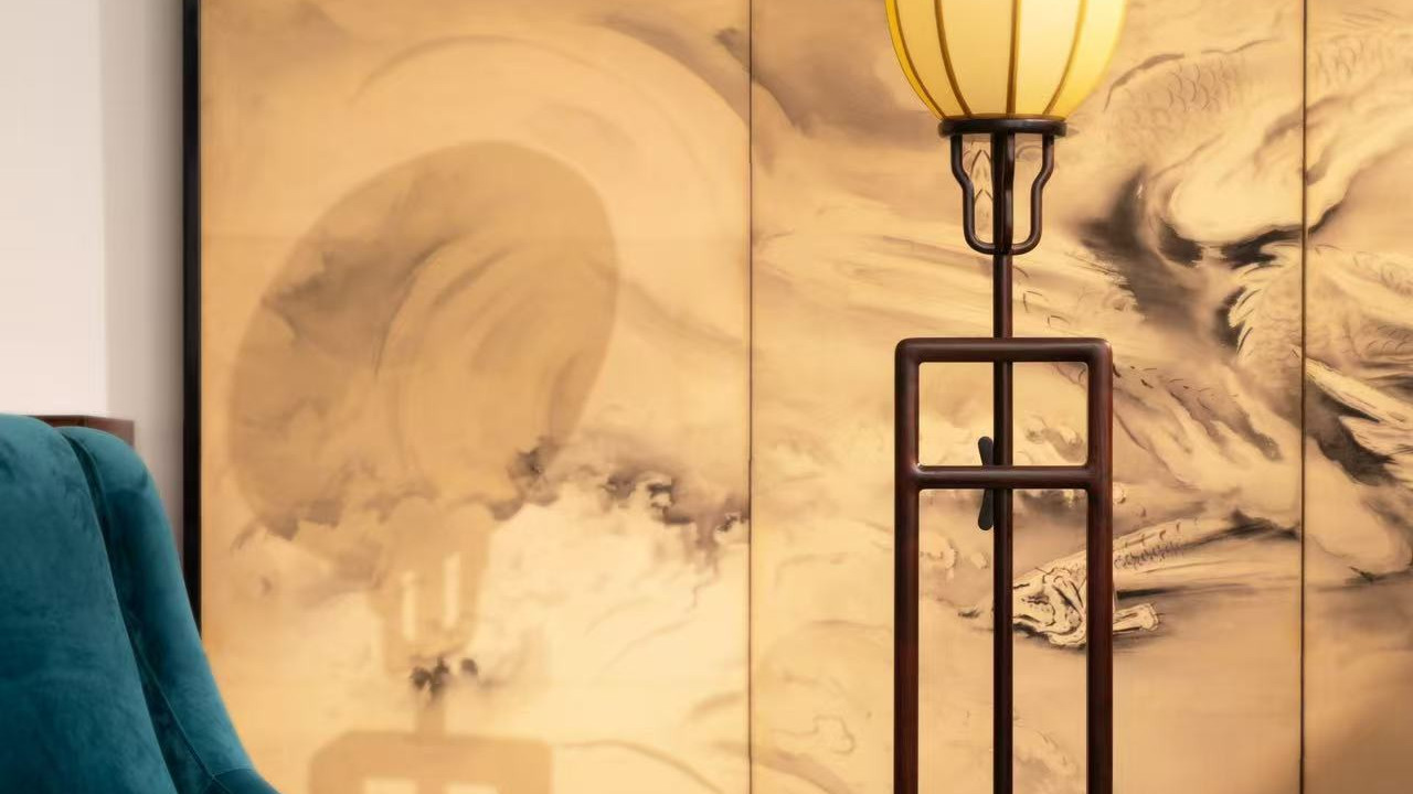 灯映雅堂，大红酸枝，红木宫灯