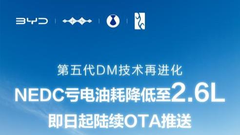 亏电油耗低至2.6L比亚迪第五代DM技术OTA来了！
