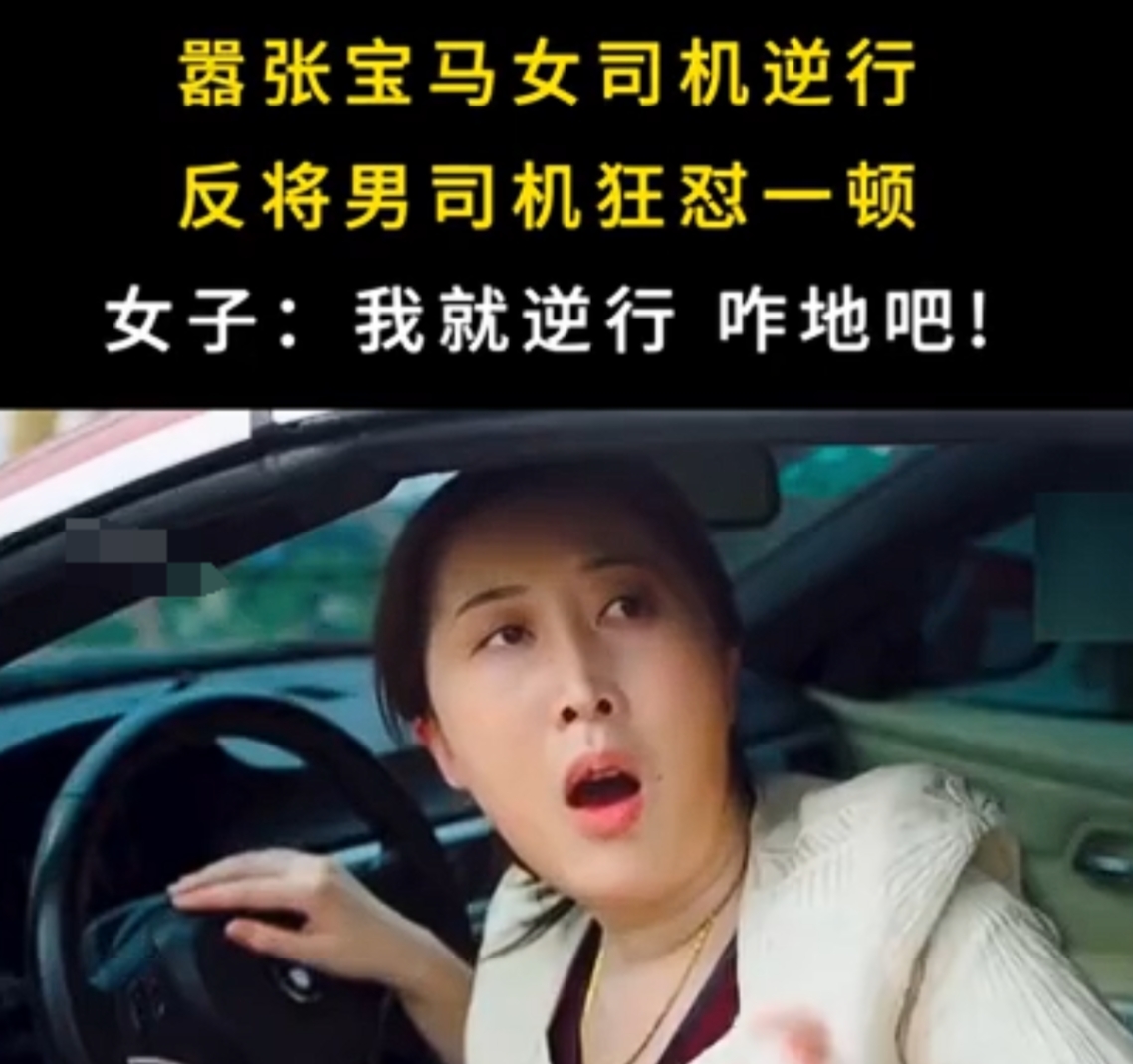 “我逆行了，咋的？”嚣张宝马女司机逆行，差点撞上正常行驶的小货车。让货车让路被拒