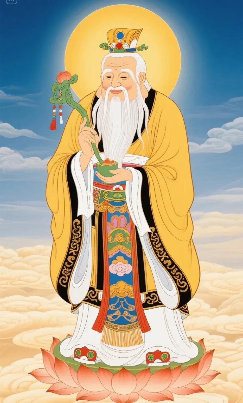 不得了！太上老君“盯”上你了
他驾着祥云亲临，仙风道骨间尽是庇护之意！
老君拂尘