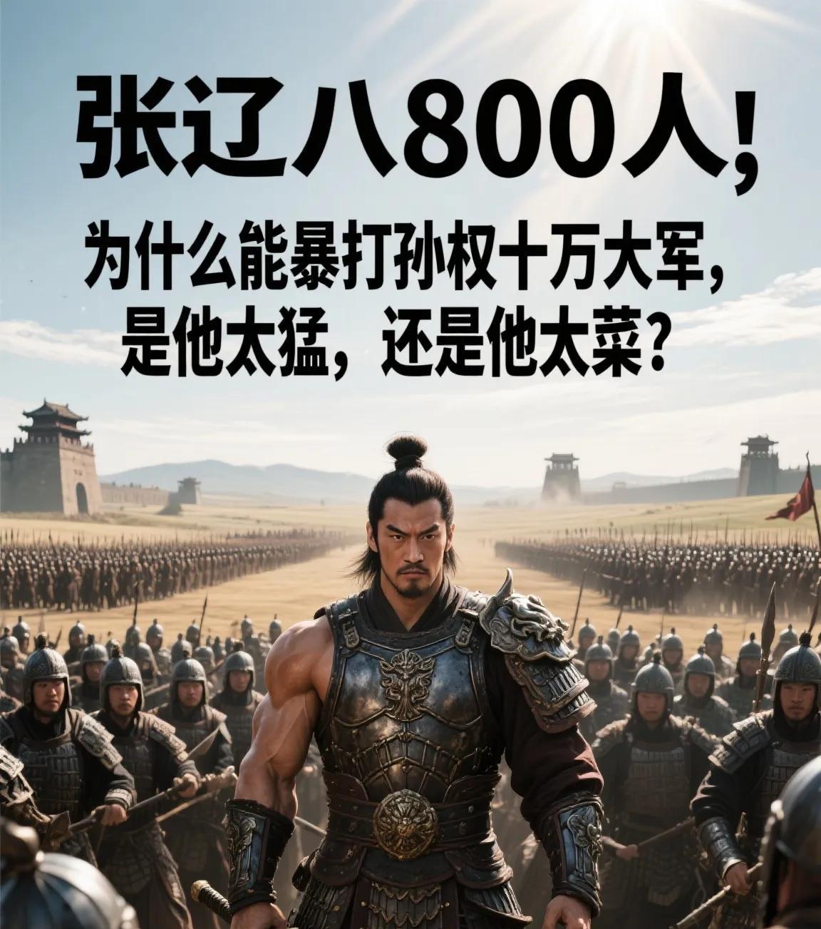 张辽八百人，为什么能暴打孙权十万大军，是他太猛，还是他太菜？
合肥逍遥津桥头，东