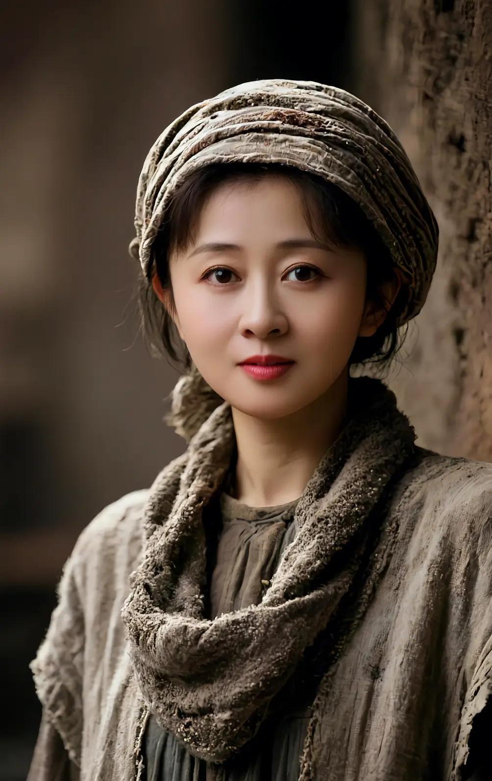 帮主之女
帮主千金身似丐，
粗麻裹首亦娇态。
灰衫覆体藏风骨，
旧巾围颈有柔怀。